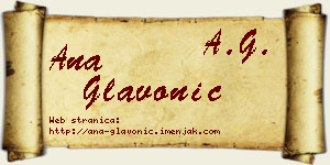 Ana Glavonić vizit kartica